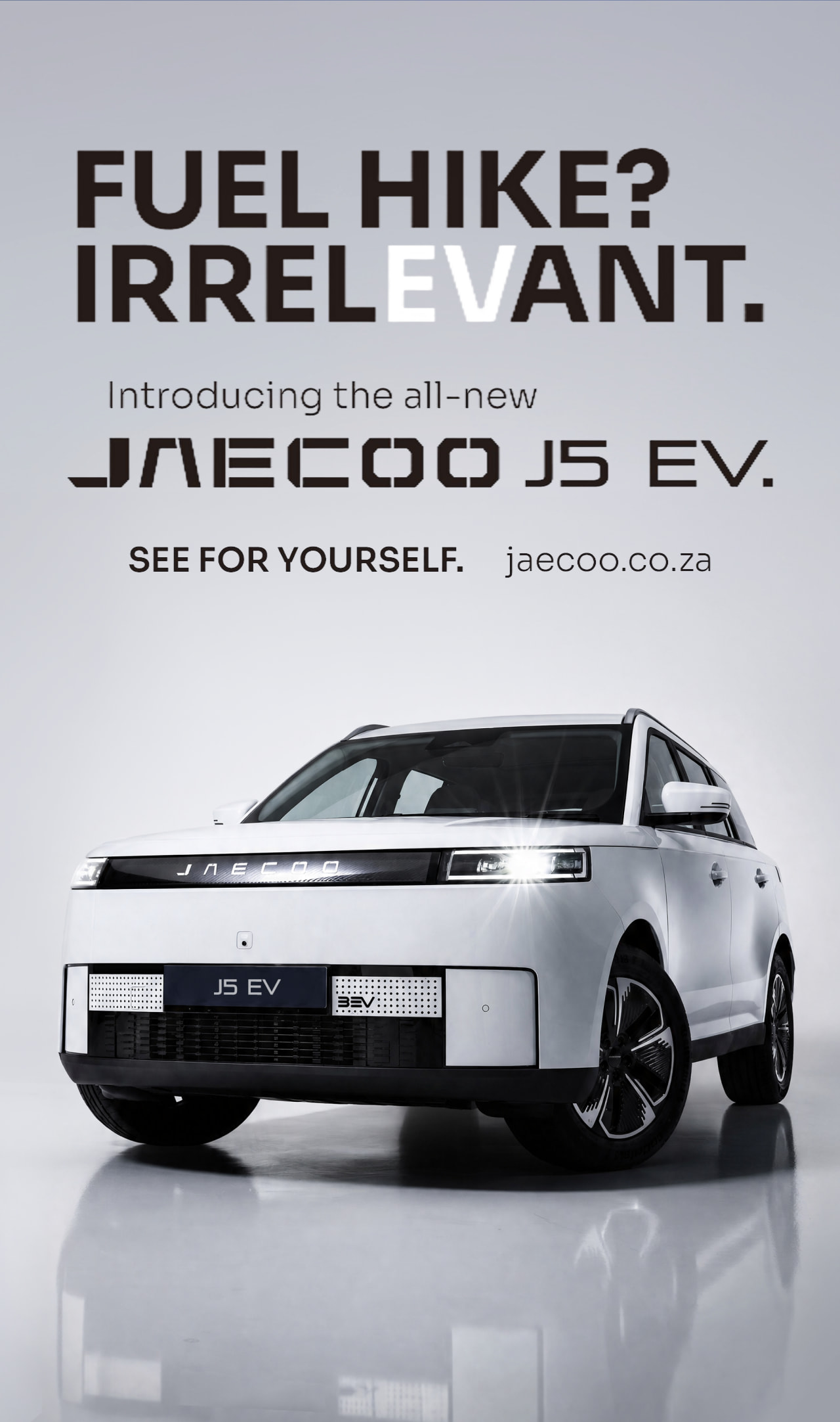 JAECOO J5 EV — Fuel hike? Irrelevant.